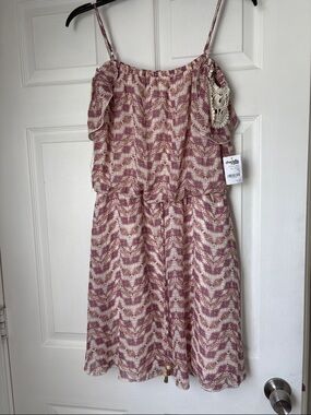 Charlotte Russe Mauve and Cream Spaghetti Strap Mini Dress